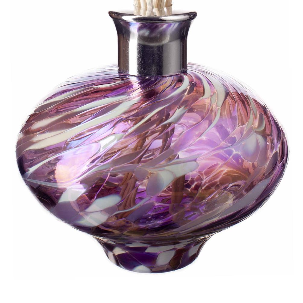 Amelia Art Glass Violet & White Oval Reed Diffuser Extra Image 1